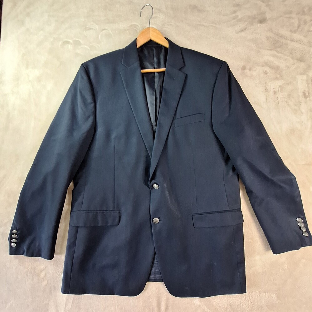 Michael Kors Blazer Men's 44 Blue Single Breasted Silver Buttons